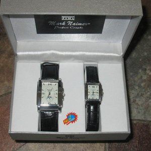 Watches Set Men Women Mark Naimer New Black Straps (Set of 2)